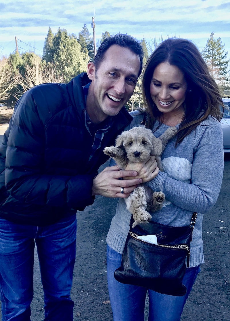 Luke and Bev Currier with their puppy Happy in Anacortes